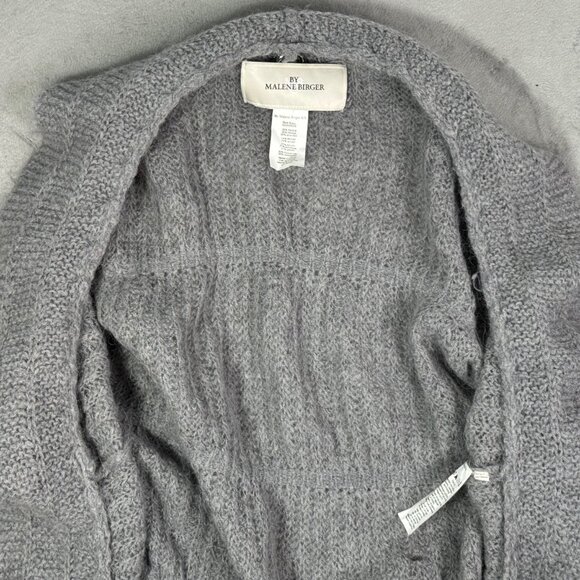 Malene Birger Gray Alpaca Mohair Blend Drop Shoulder Open Cardigan - Picture 4 of 9